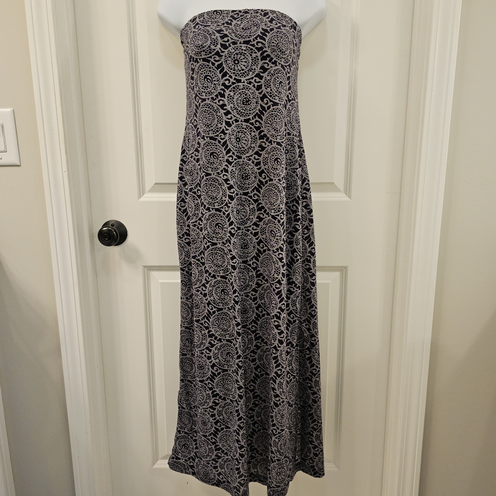 Curtsey Women's Strapless Maxi Dress Blue/Grey Size M